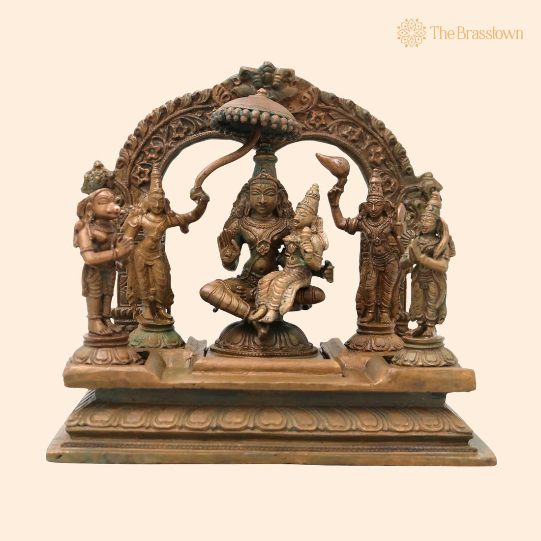 Bronze Vishnu Darbar Lakshmi Narayan Sriman Narayana Perumal – Handcrafted Vaikuntha Murti Idol for Home Décor &amp; Gifting 6 Inch 1