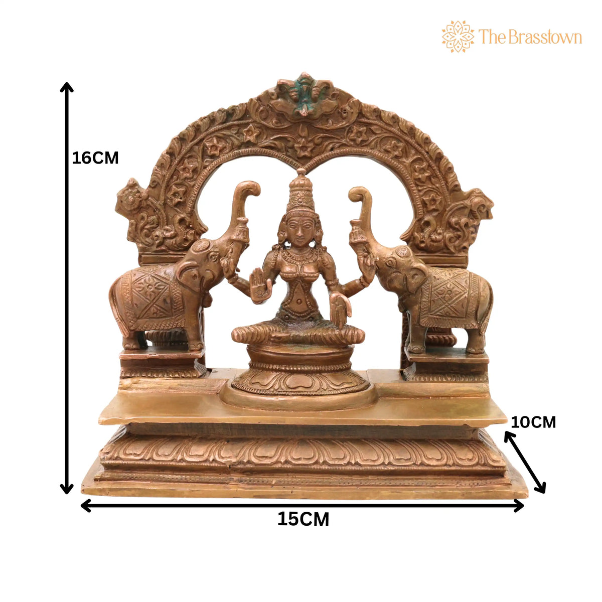 Bronze Gaja Lakshmi Idol – Handcrafted Traditional Murti for Puja, Home Mandir &amp; Décor 6.5 Inch 5