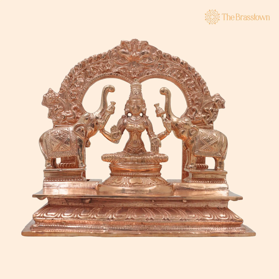 Bronze Gaja Lakshmi Idol – Handcrafted Traditional Murti for Puja, Home Mandir &amp; Décor 6.5 Inch 1