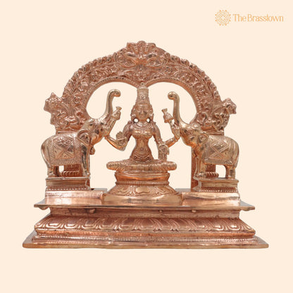 Bronze Gaja Lakshmi Idol – Handcrafted Traditional Murti for Puja, Home Mandir &amp; Décor 6.5 Inch 1