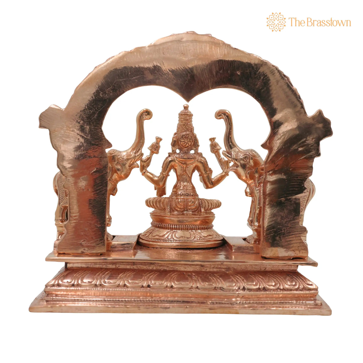 Bronze Gaja Lakshmi Idol – Handcrafted Traditional Murti for Puja, Home Mandir &amp; Décor 6.5 Inch 4