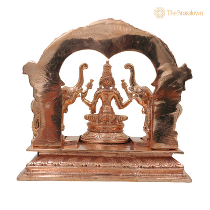 Bronze Gaja Lakshmi Idol – Handcrafted Traditional Murti for Puja, Home Mandir &amp; Décor 6.5 Inch 4
