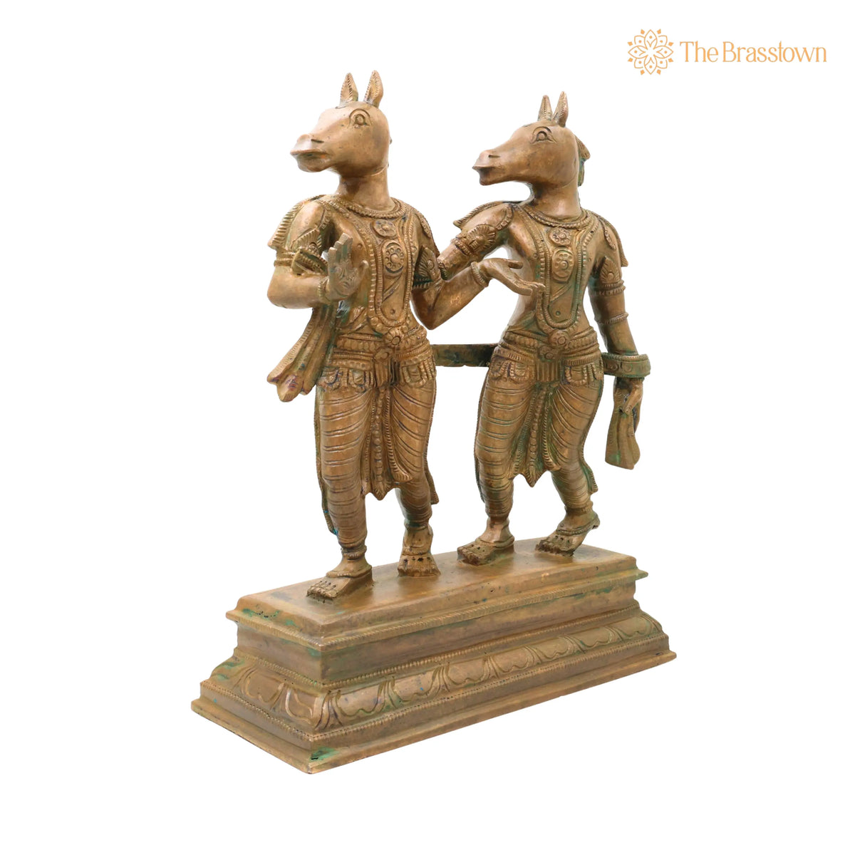 Bronze Ashwini Kumar Idol – Handcrafted Traditional Murti for Puja, Home Mandir &amp; Décor 13 Inch 2