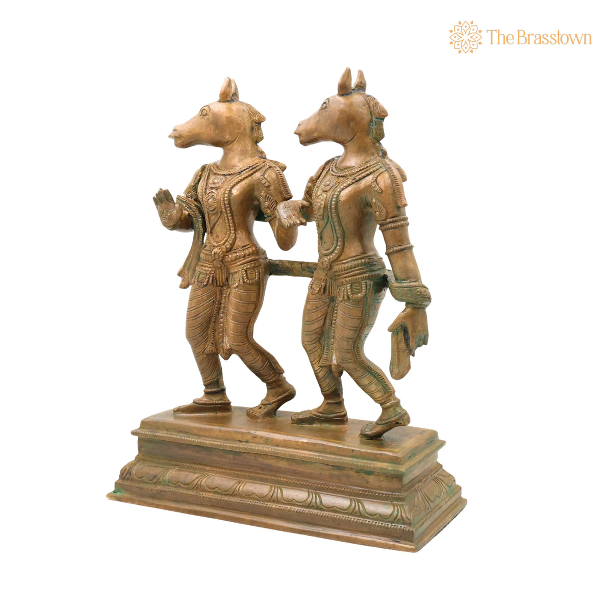 Bronze Ashwini Kumar Idol – Handcrafted Traditional Murti for Puja, Home Mandir &amp; Décor 13 Inch 3