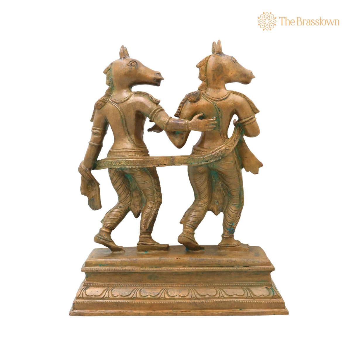 Bronze Ashwini Kumar Idol – Handcrafted Traditional Murti for Puja, Home Mandir &amp; Décor 13 Inch 4