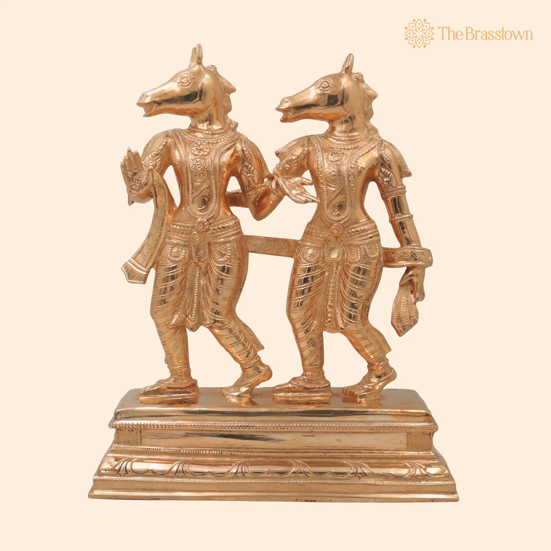 Ashwini Kumar Bronze Idol Murti Vigraha – Handcrafted Traditional Murti for Puja, Home Mandir &amp; Décor 13 Inch 1