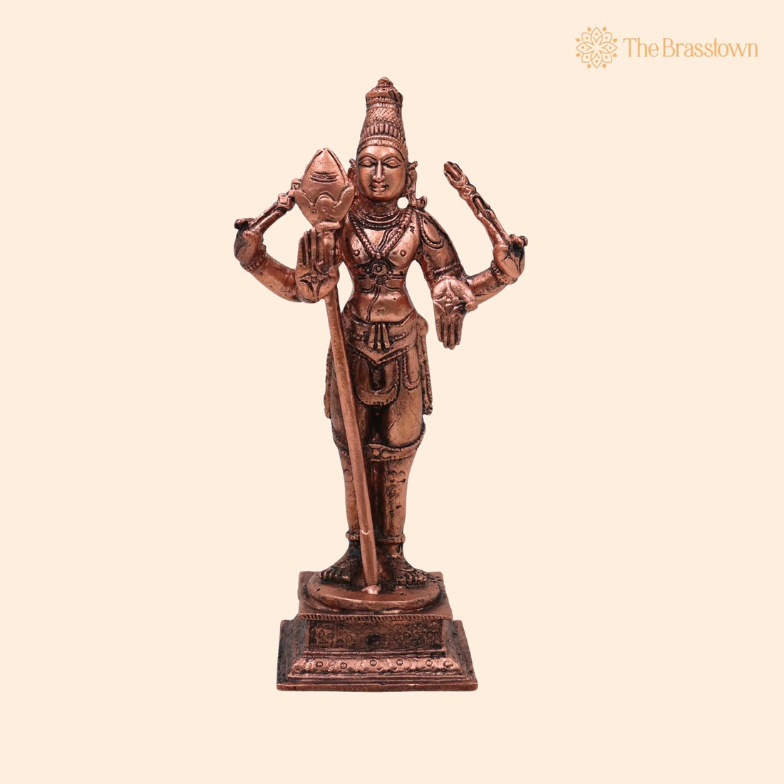 Copper Murugan Idol – Handcrafted Traditional Murti for Puja, Home Mandir &amp; Décor 5.5 Inch 1