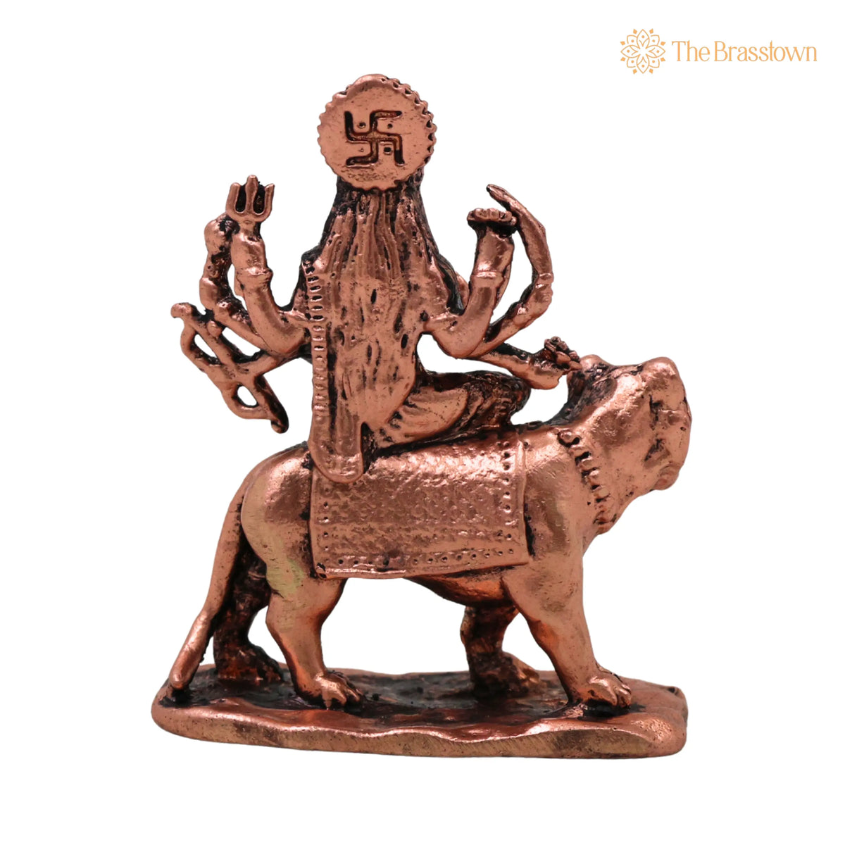 Copper Durga Maa Idol – Handcrafted Traditional Murti for Puja, Home Mandir &amp; Décor 2.5 Inch 4