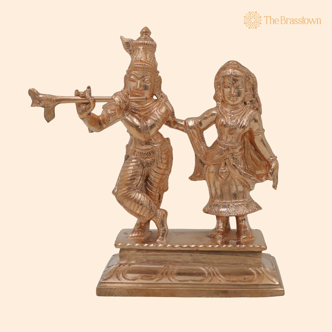 Bronze Radha Krishna Idol – Handcrafted Traditional Murti for Puja, Home Mandir &amp; Décor 6 Inch 1