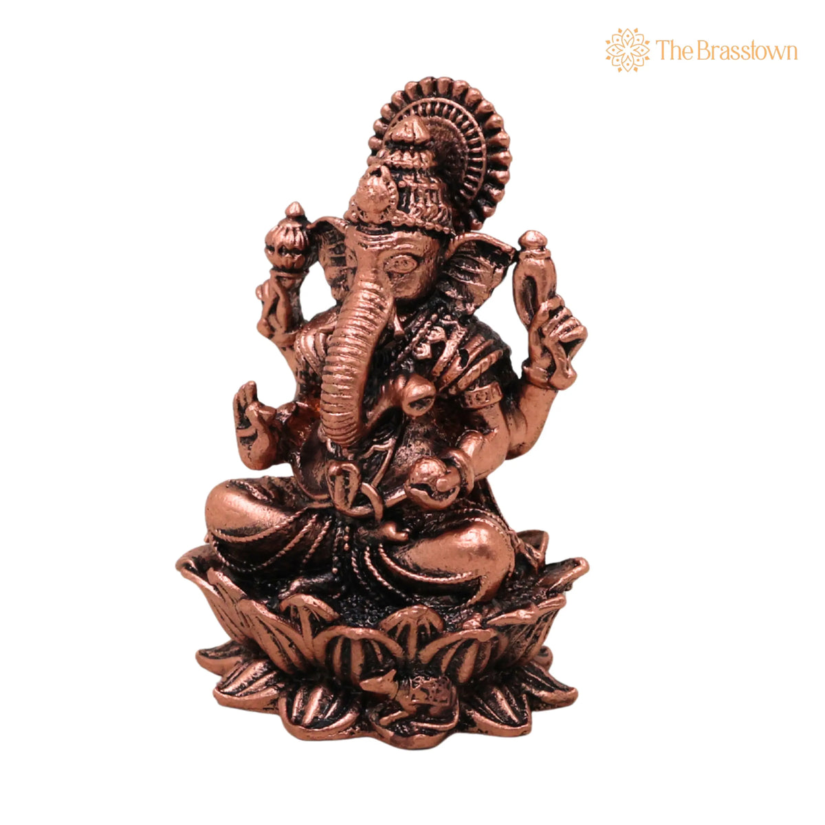 Copper Ganesh Idol – Handcrafted Traditional Murti for Puja, Home Mandir &amp; Décor 2.5 Inch 3