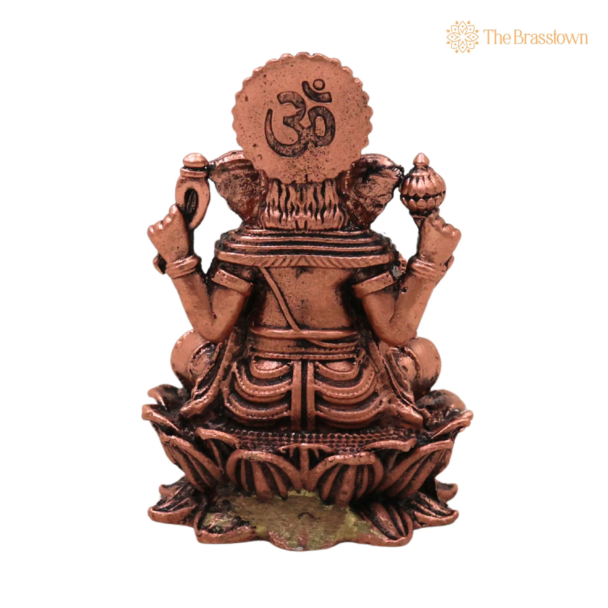 Copper Ganesh Idol – Handcrafted Traditional Murti for Puja, Home Mandir &amp; Décor 2.5 Inch 4
