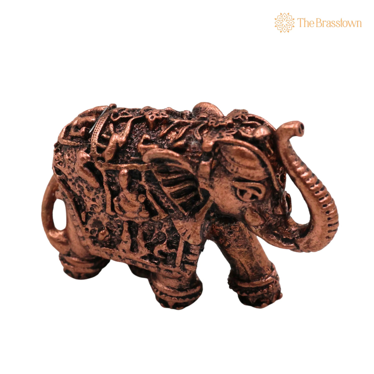 Copper Elephant Idol – Handcrafted Traditional Sculpture for Home Décor &amp; Gifting 1 Inch 2