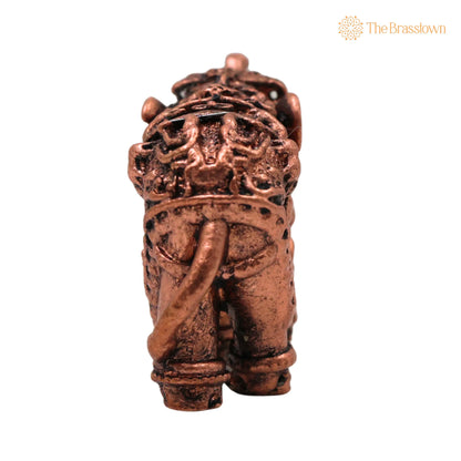 Copper Elephant Idol – Handcrafted Traditional Sculpture for Home Décor &amp; Gifting 1 Inch 4