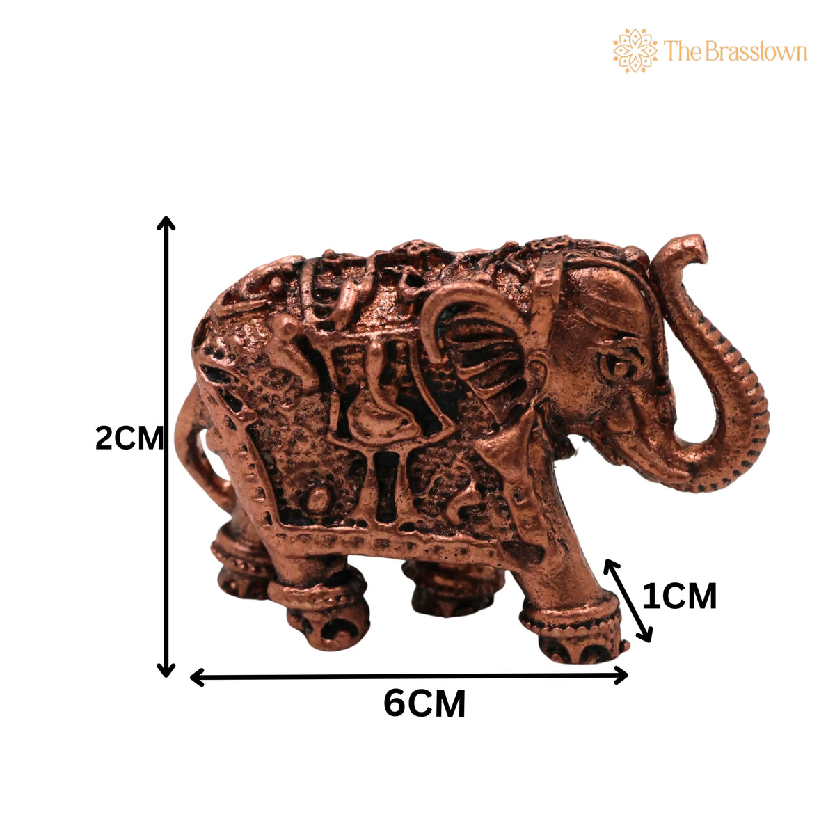 Copper Elephant Idol – Handcrafted Traditional Sculpture for Home Décor &amp; Gifting 1 Inch 5