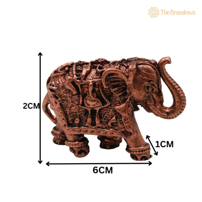 Copper Elephant Idol – Handcrafted Traditional Sculpture for Home Décor &amp; Gifting 1 Inch 5