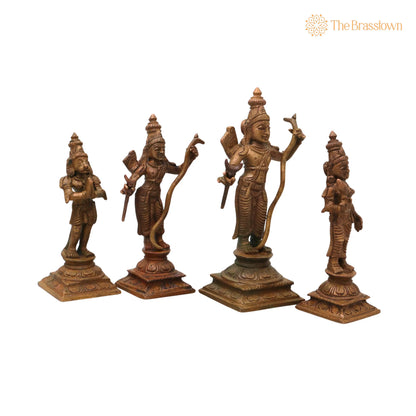 Bronze Sri Rama Darbar Idol – Handcrafted Traditional Murti for Puja, Home Mandir &amp; Décor 6 Inch 4