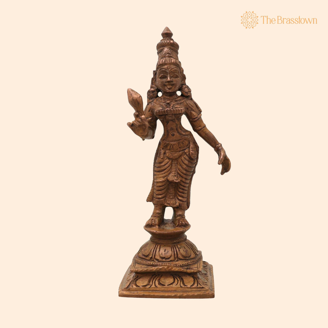Bronze Sridevi Mahalakshmi Idol – Handcrafted Sri Lakshmi Thayar Tirumagal Kamala Padmavati Chola Art Statue 4.5 Inch 1
