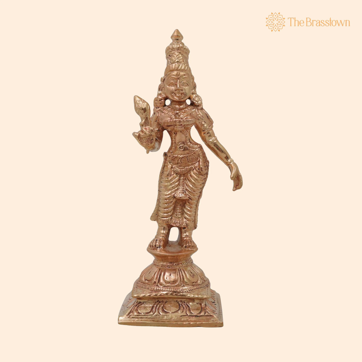 Bronze Shri Devi Idol – Handcrafted Traditional Murti for Puja, Home Mandir &amp; Décor 5 Inch 1
