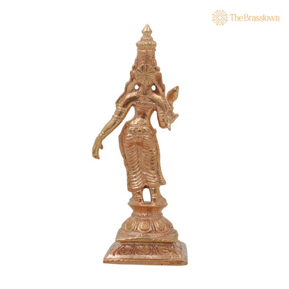 Bronze Shri Devi Idol – Handcrafted Traditional Murti for Puja, Home Mandir &amp; Décor 5 Inch 4
