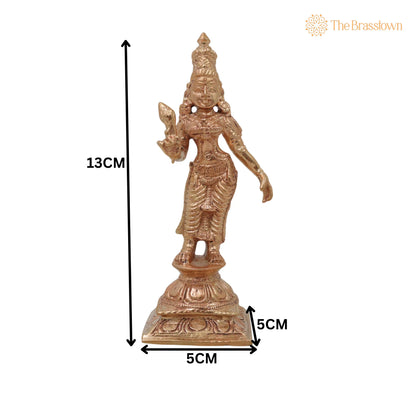 Bronze Shri Devi Idol – Handcrafted Traditional Murti for Puja, Home Mandir &amp; Décor 5 Inch 5