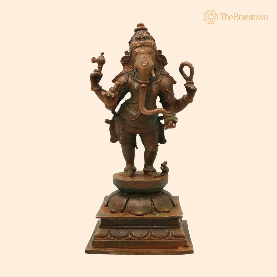 Bronze Ganesha Ganapati Vinayaka Vighneshwara Pillaiyar Panchaloha Style – Handcrafted Ganesh Idol Statue for Puja, Home Mandir &amp; Décor 6.5 Inch 1