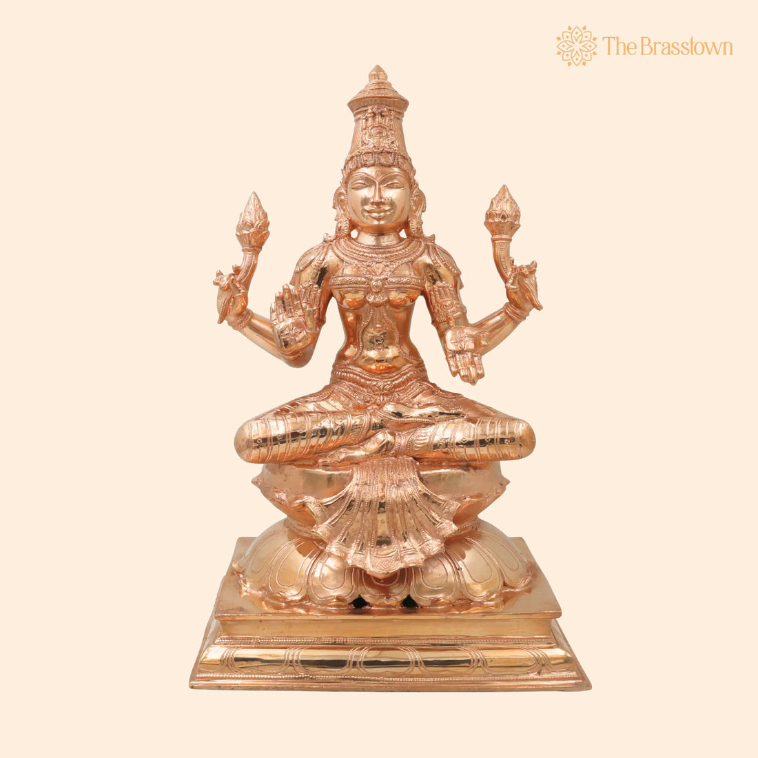 Bronze Mahalakshmi Idol Sri Lakshmi Devi Murti – Handcrafted Laxmi Ji for Puja, Home Mandir &amp; Décor 17 Inch 1