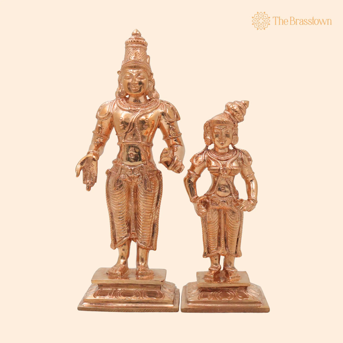 Bronze Vittal Rukmini Idol – Handcrafted Traditional Murti for Puja, Home Mandir &amp; Décor 8 Inch 1