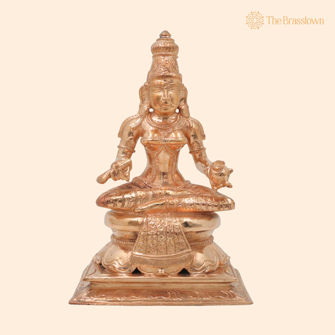 Bronze Annapurneshwari Idol – Handcrafted Traditional Murti for Puja, Home Mandir &amp; Décor 8 Inch 1