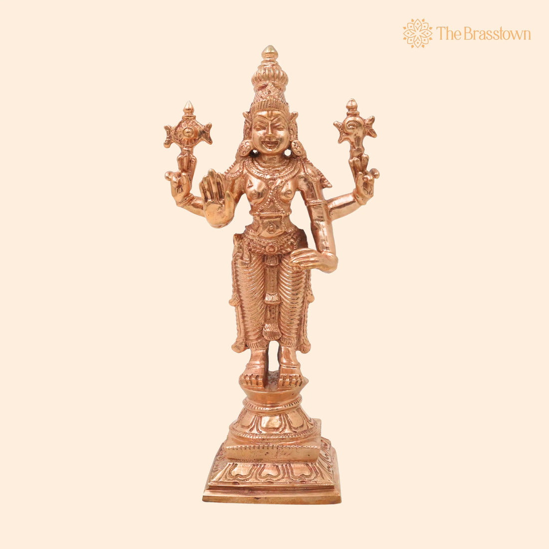 Bronze Perumal Vishnu Idol – Handcrafted Traditional Murti for Puja, Home Mandir &amp; Décor 6 Inch 1