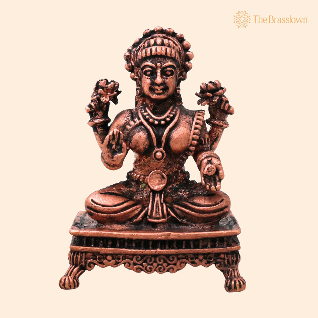 Copper Mahalakshmi Murti – Handcrafted Traditional Murti for Puja, Home Mandir &amp; Décor 2.5 Inch 1