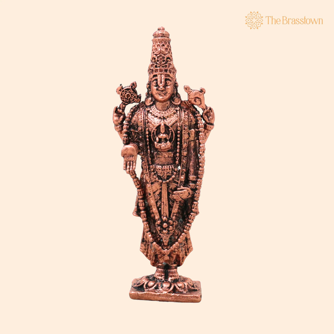 Copper Venkateshwara Balaji Srinivasa Tirupati Balaji Govinda Murti – Handcrafted Idol for Pooja Décor Gift 3 Inch 1
