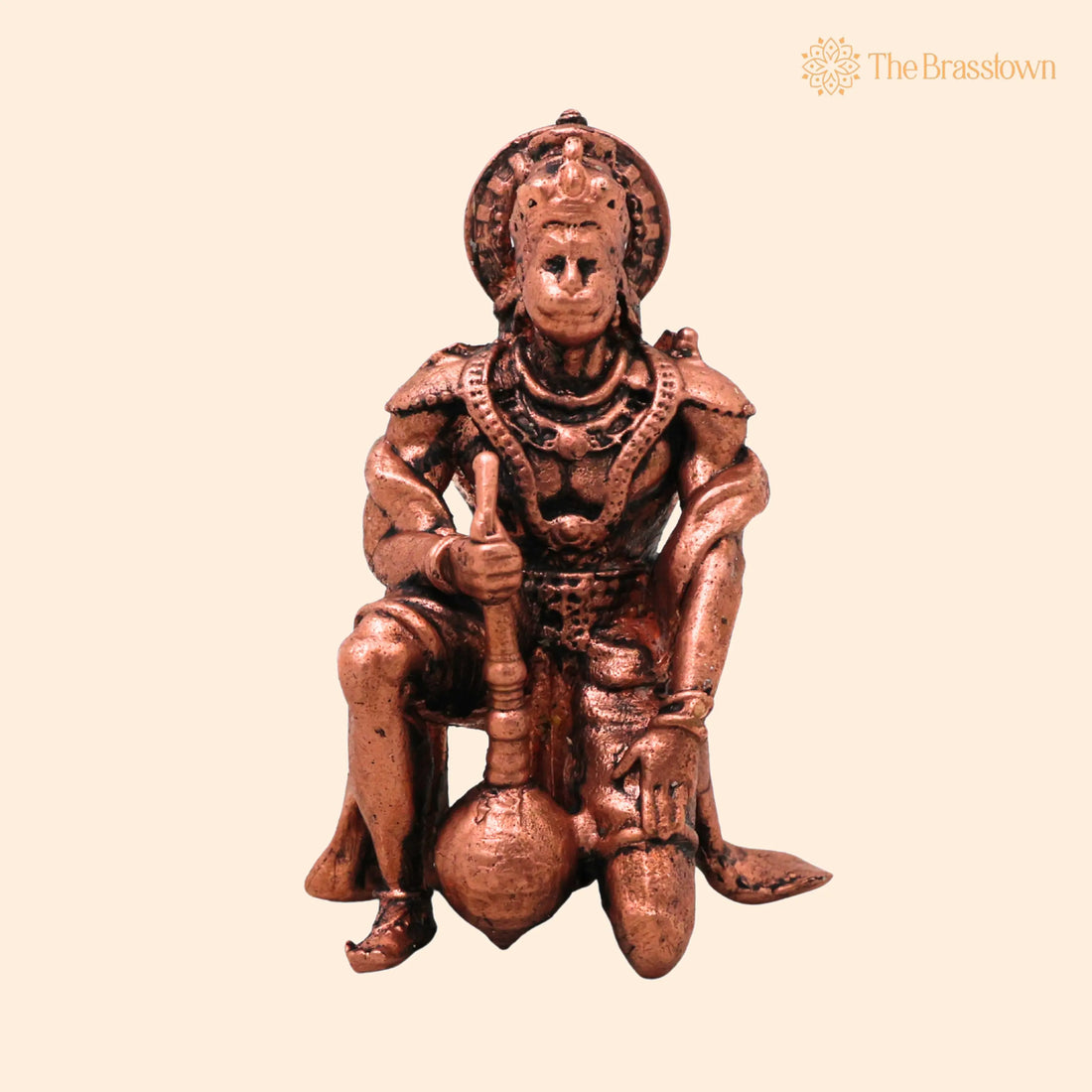 Copper Hanuman Idol – Handcrafted Bajrangbali Anjaneya Pavanputra Sankatmochan Tamra Murti for Puja Mandir Home Décor Gift 3 Inch 1