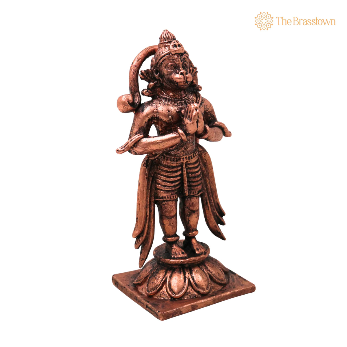 Copper Hanuman Idol – Handcrafted Bajrangbali Anjaneya Maruti Sankat Mochan Murti Pooja Statue Home Décor 3.5 Inch 2