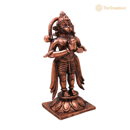 Copper Hanuman Idol – Handcrafted Bajrangbali Anjaneya Maruti Sankat Mochan Murti Pooja Statue Home Décor 3.5 Inch 2