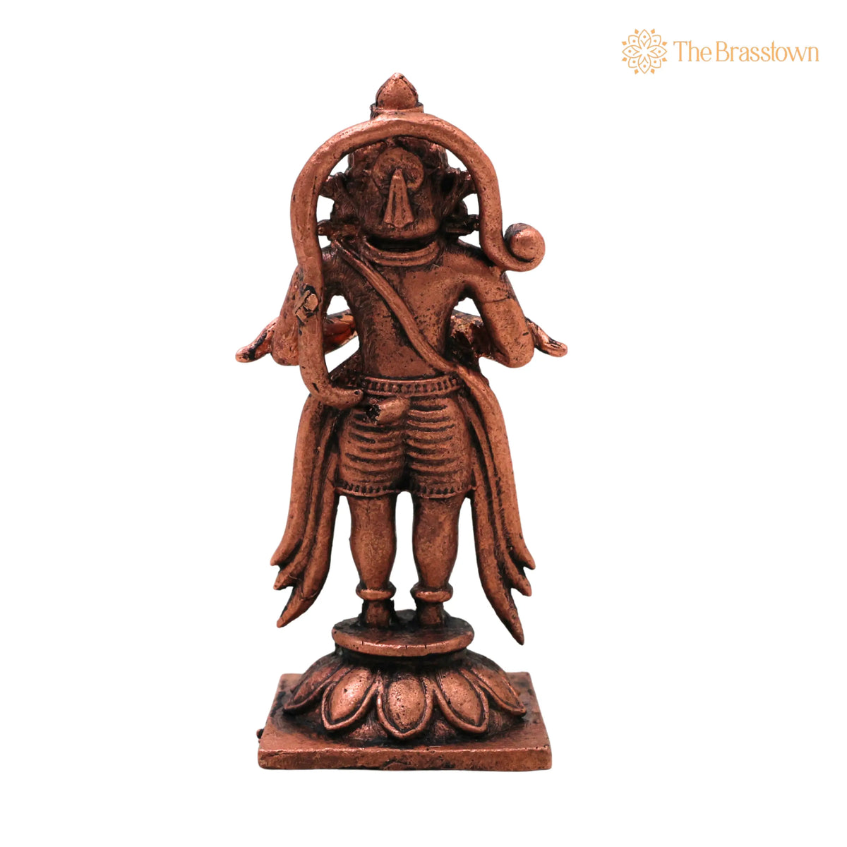 Copper Hanuman Idol – Handcrafted Bajrangbali Anjaneya Maruti Sankat Mochan Murti Pooja Statue Home Décor 3.5 Inch 4