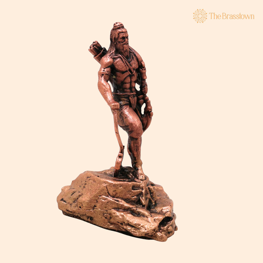 Copper Parashurama Idol – Handcrafted Bhargava Rama Vishnu Avatar Murti Statue for Pooja Home Décor Gift 4.5 Inch 1
