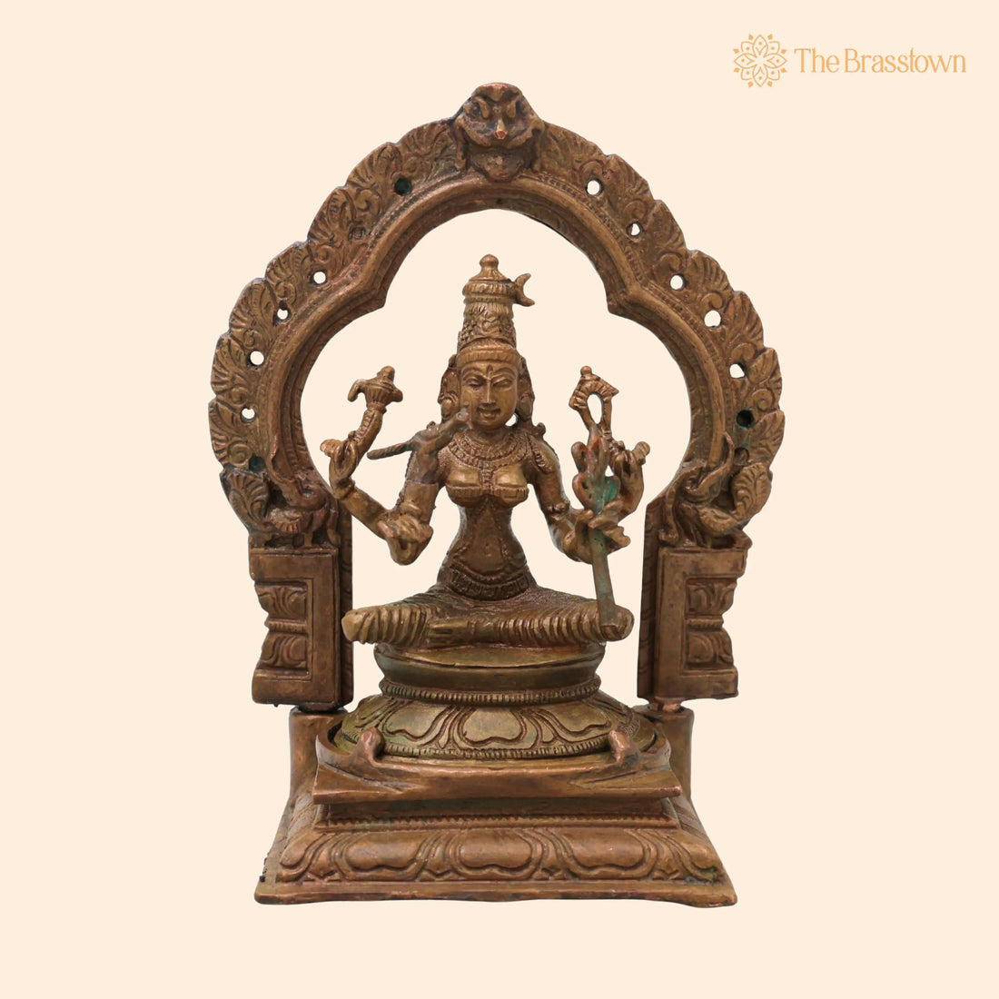 Bronze Rajarajeshwari Idol Kamakshi – Handcrafted Traditional Murti for Puja, Home Mandir &amp; Décor 5 Inch 1