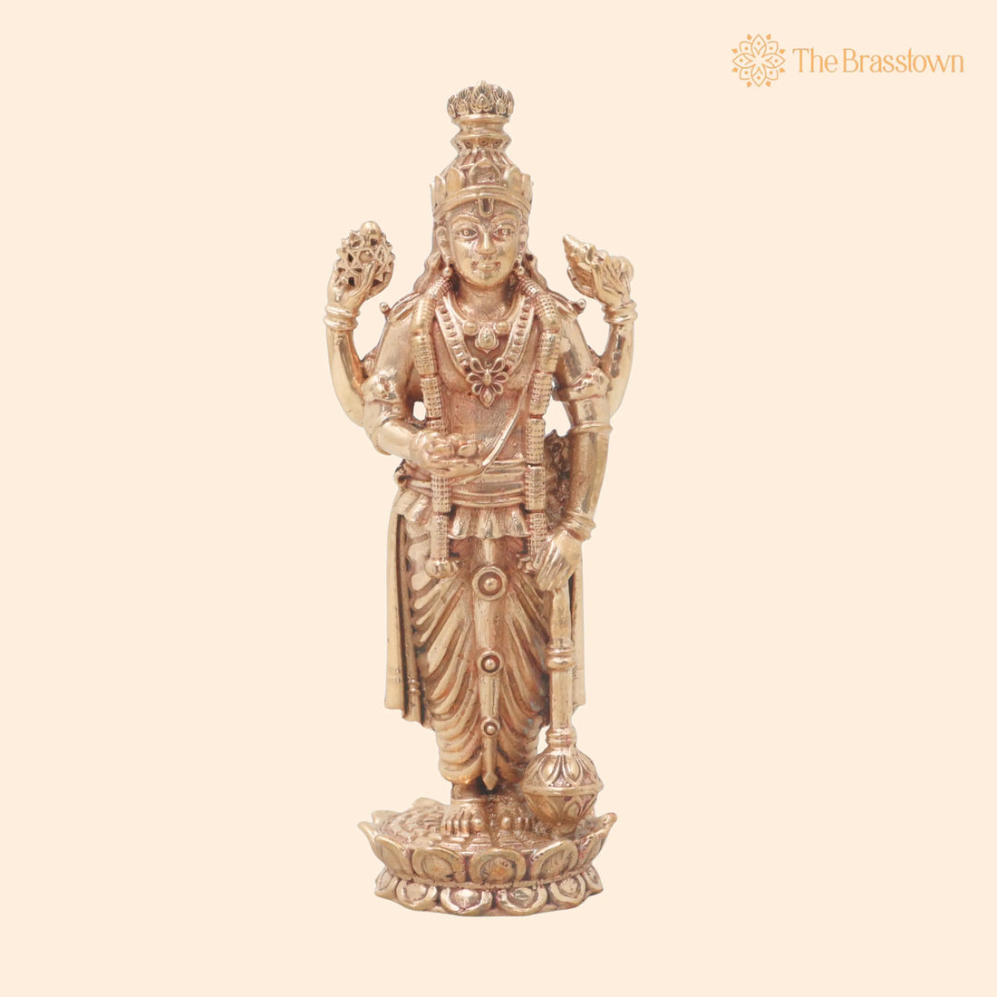 Bronze Vishnu Handcrafted Chola Narayana Perumal Idol for Pooja – Home Décor, Temple Worship &amp; Gifting 4 Inch 1