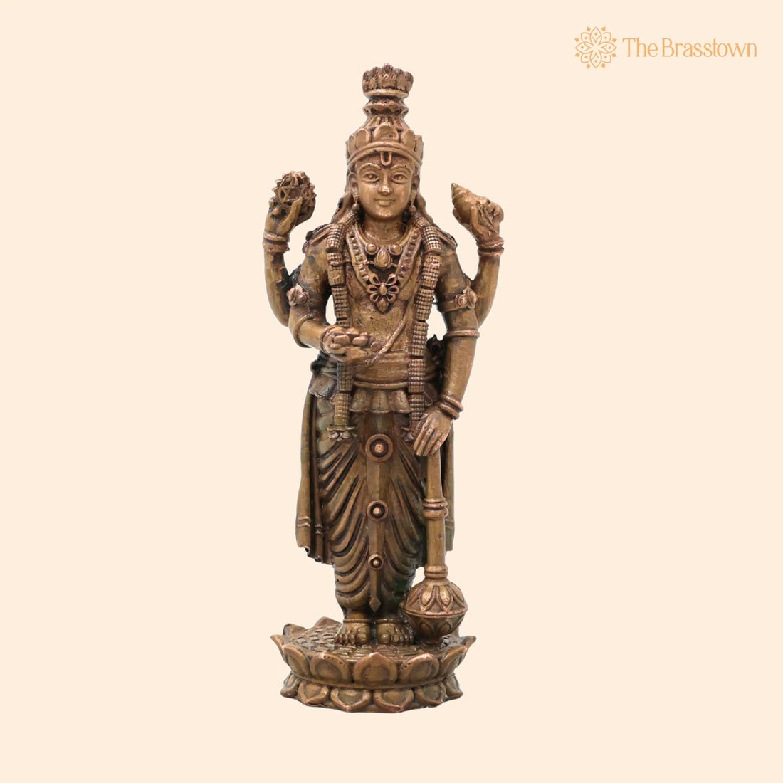 Bronze Vishnu Idol – Handcrafted Traditional Murti for Puja, Home Mandir &amp; Décor 4 Inch 1