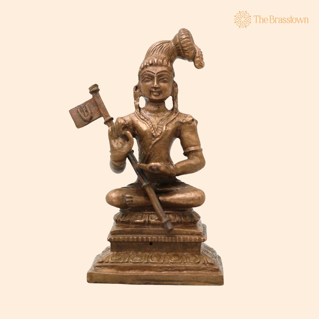 Bronze Nammalvar Alwar Idol – Handcrafted Satakopan Nammazhvar Murti Vaishnava Saint Statue for Pooja Home Décor 3 Inch 1