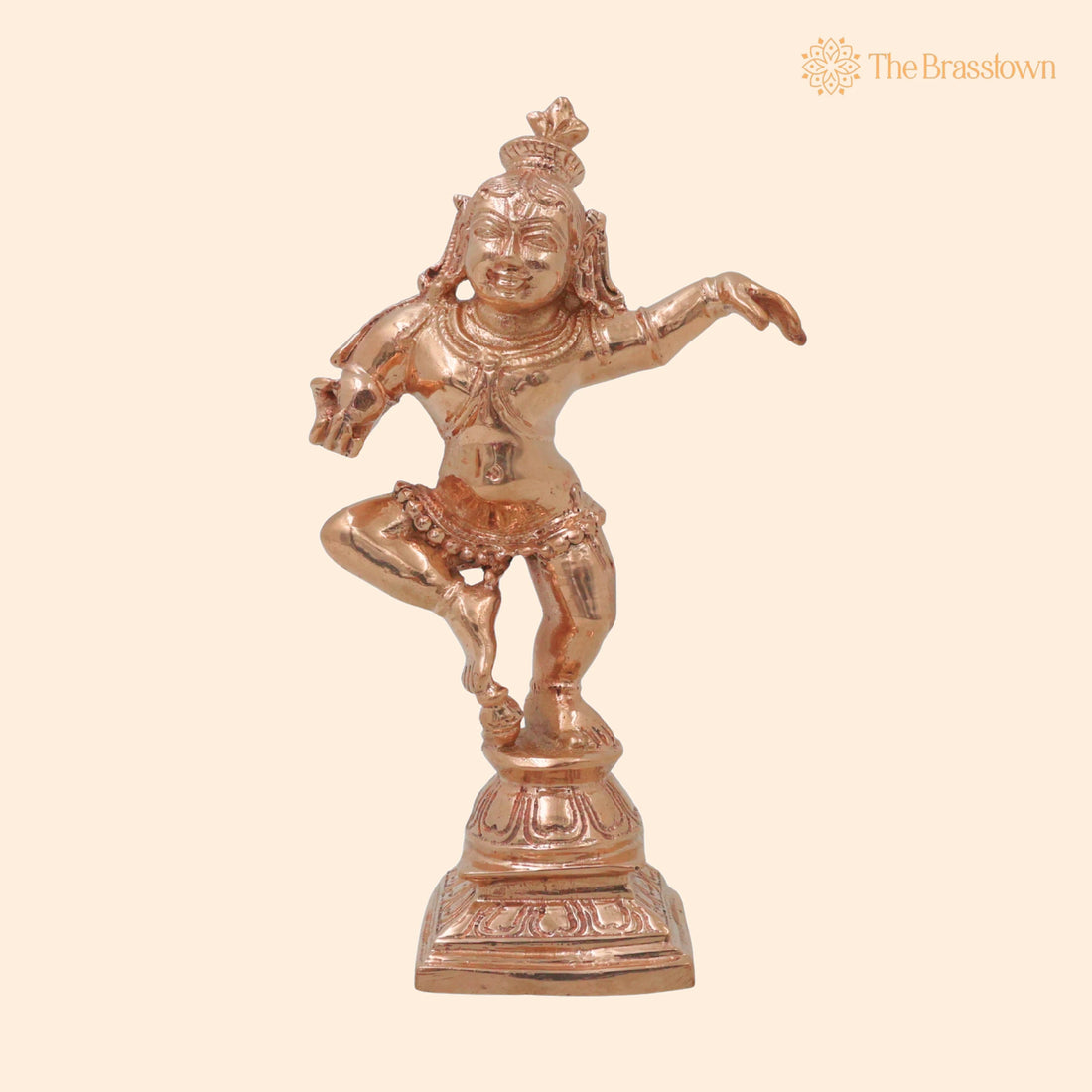 Bronze Krishna Idol Laddu Gopal – Handcrafted Venugopal Murli Manohar Govind Gopal Statue for Pooja Décor 4.5 Inch 1