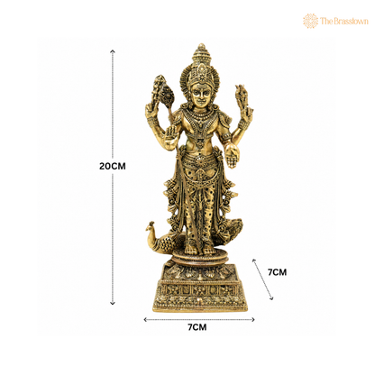 Brass Handcrafted Chola Murugan Idol with Vel – Lord Subramanya Kartikeya Statue for Pooja, Home Mandir, Spiritual Décor &amp; Gifting 8 Inch