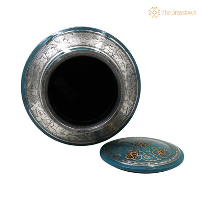 Aluminium With Nikal Coating Multipurpose Handcrafted Storage Box – Traditional Gift Décor Case 10 Inch 4
