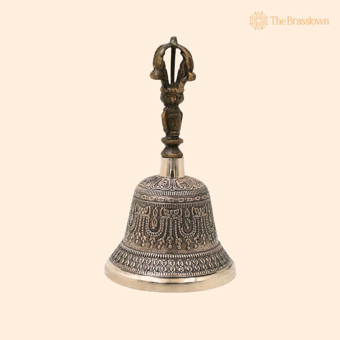 Bronze Pooja Bell Handmade Chola Ghanti for Mandir – Aarti, Spiritual Décor &amp; Traditional Gifting 7 Inch 1