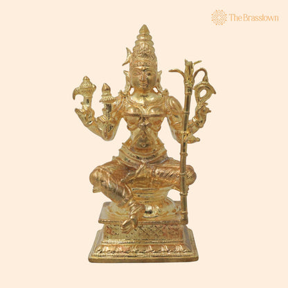 Bronze Rajarajeshwari Devi Idol – Handcrafted Traditional Murti for Puja, Home Mandir &amp; Décor 4.5 Inch 1