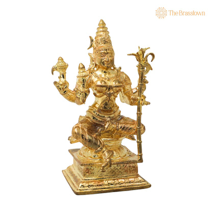 Bronze Rajarajeshwari Devi Idol – Handcrafted Traditional Murti for Puja, Home Mandir &amp; Décor 4.5 Inch 2