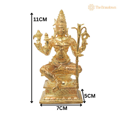Bronze Rajarajeshwari Devi Idol – Handcrafted Traditional Murti for Puja, Home Mandir &amp; Décor 4.5 Inch 5