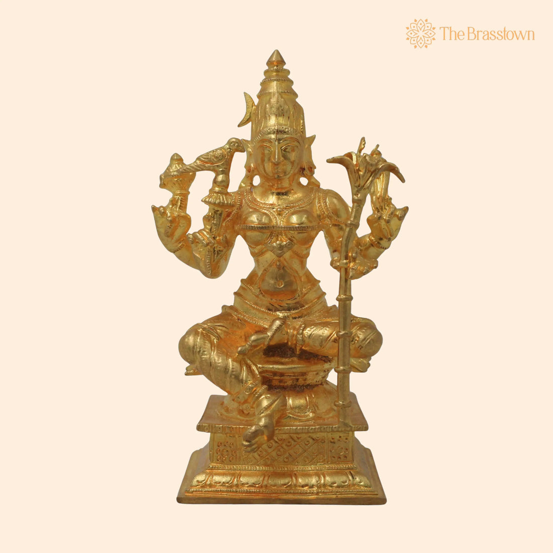 Bronze Meenakshi Devi Idol – Handmade Meenakshi Amman Sculpture, Madurai Goddess Murti, Shakti Vigraham for Puja, Home Mandir &amp; Décor 4.5 Inch 1