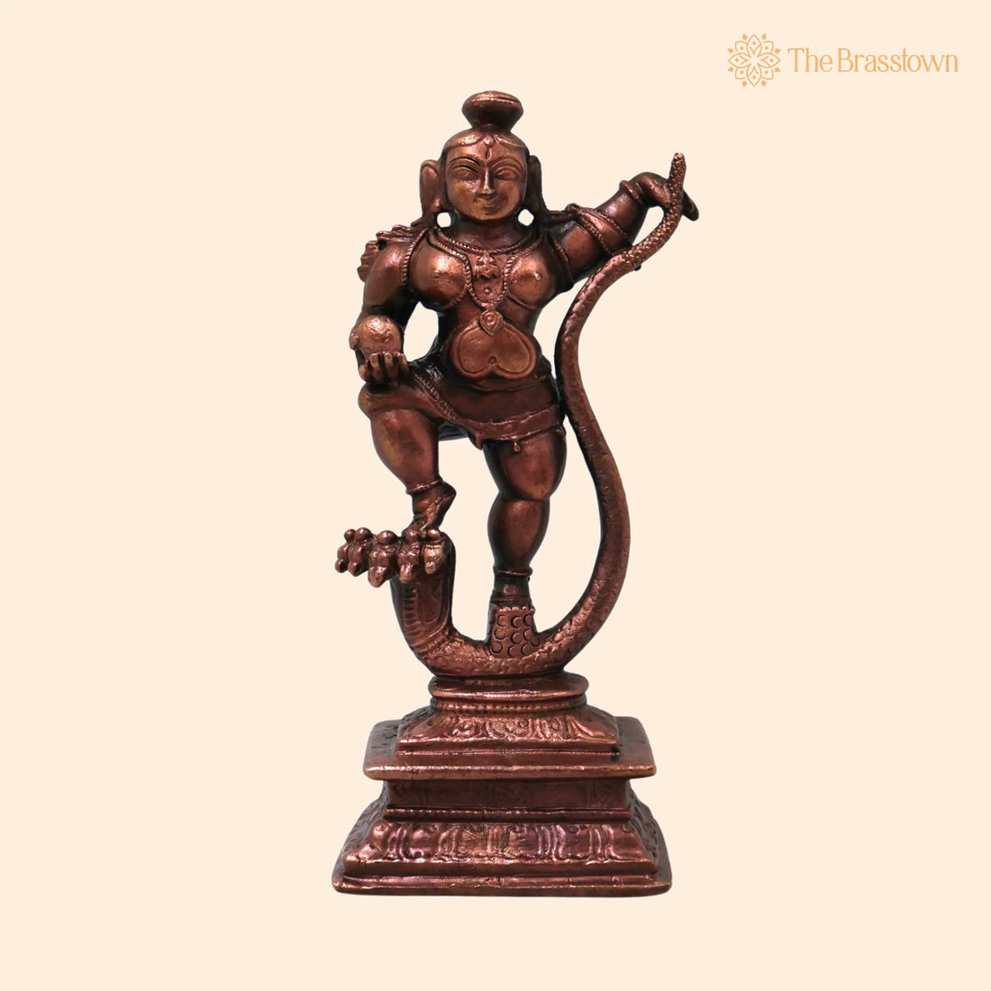 Copper LadduGopal Balakrishna Murti – Navaneethachora Vigraha Handmade Kanhaji Venugopala Statue for Pooja Mandir Décor Gift 4.5 Inch 1