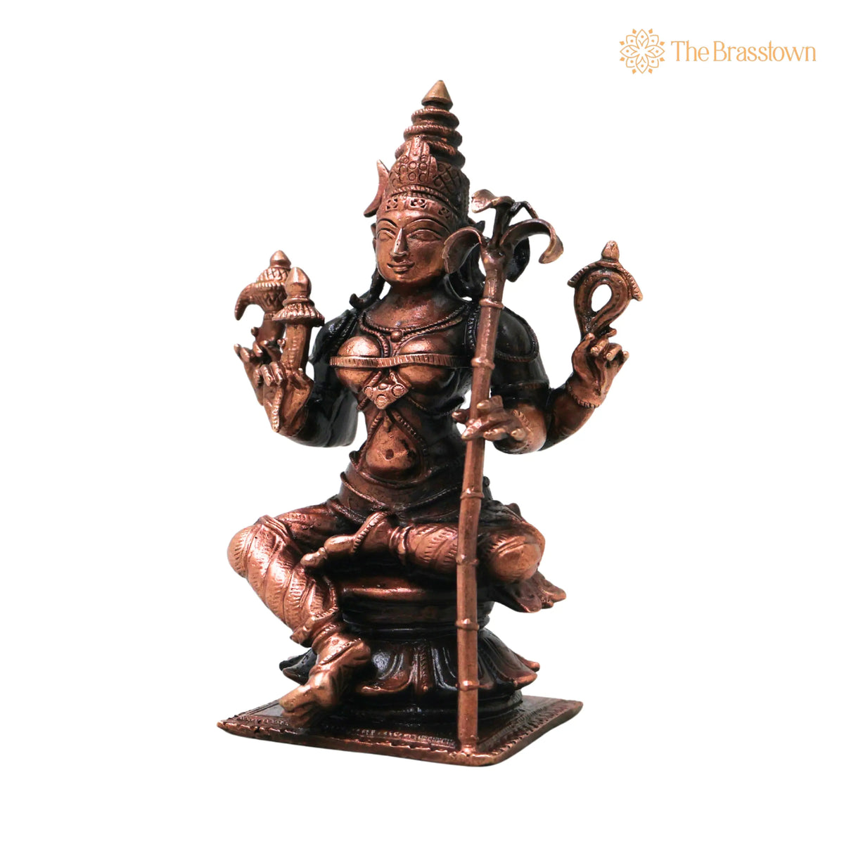 Copper Bhuvaneshwari Devi Idol – Handcrafted Traditional Murti for Puja, Home Mandir &amp; Décor 4 Inch 3